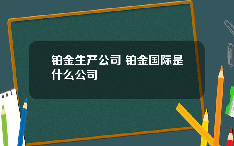 铂金生产公司 铂金国际是什么公司